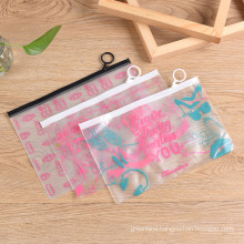 New Design Waterproof Matte Unicorn Frosted Customized Logo Transparent Clear Pvc Ziplock Cosmetic Makeup Bag
